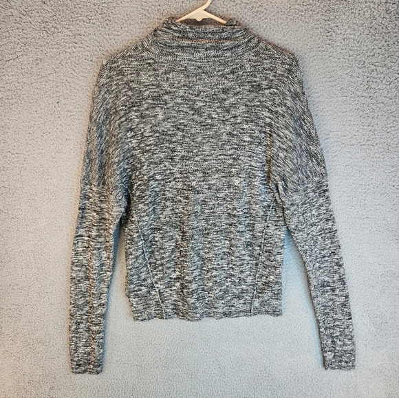 Moth Anthropologie Womens Black & Ivory Marbled Turtle Neck Sweater Sz S - Picture 10 of 16